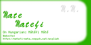 mate matefi business card
