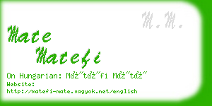 mate matefi business card